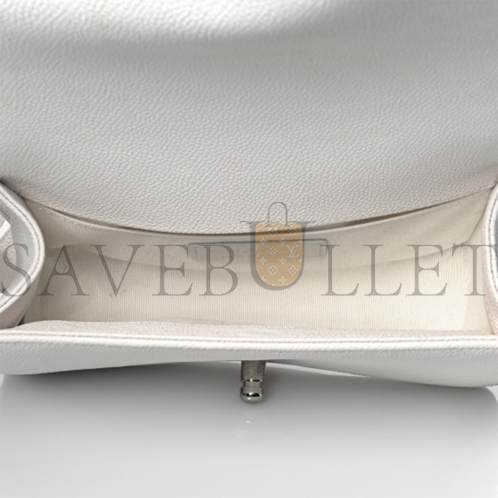 CHANEL CAVIAR QUILTED SMALL BOY FLAP WHITE (20*12*6cm) CHANEL CAVIAR QUILTED SMALL BOY FLAP WHITE (20*12*6cm)